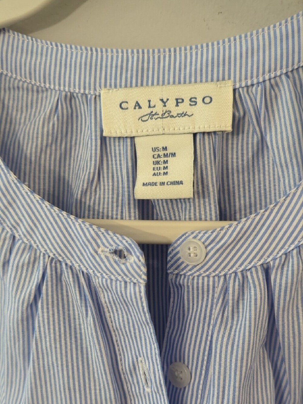 Calypso St. Barth Light Blue Sleeveless Eyelet Tiered Mini Dress Blue size M - Picture 5 of 10